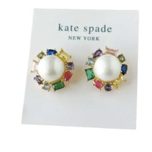 Kate Spade Candy Shop Pearl Halo Studs New - Picture 1 of 4
